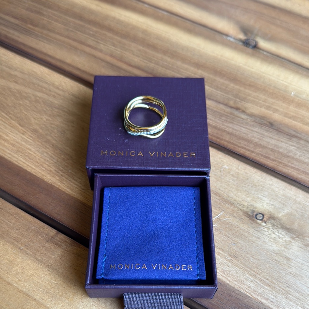 Monica Vinader Riva Diamond Crossover Ring